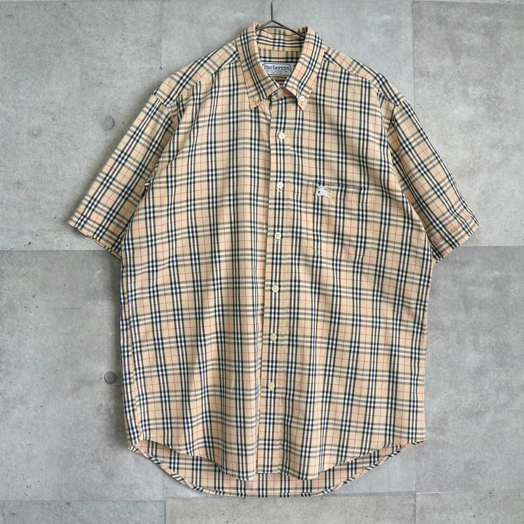 Burberry Vintage Nova 象牙白格纹短袖衬衫