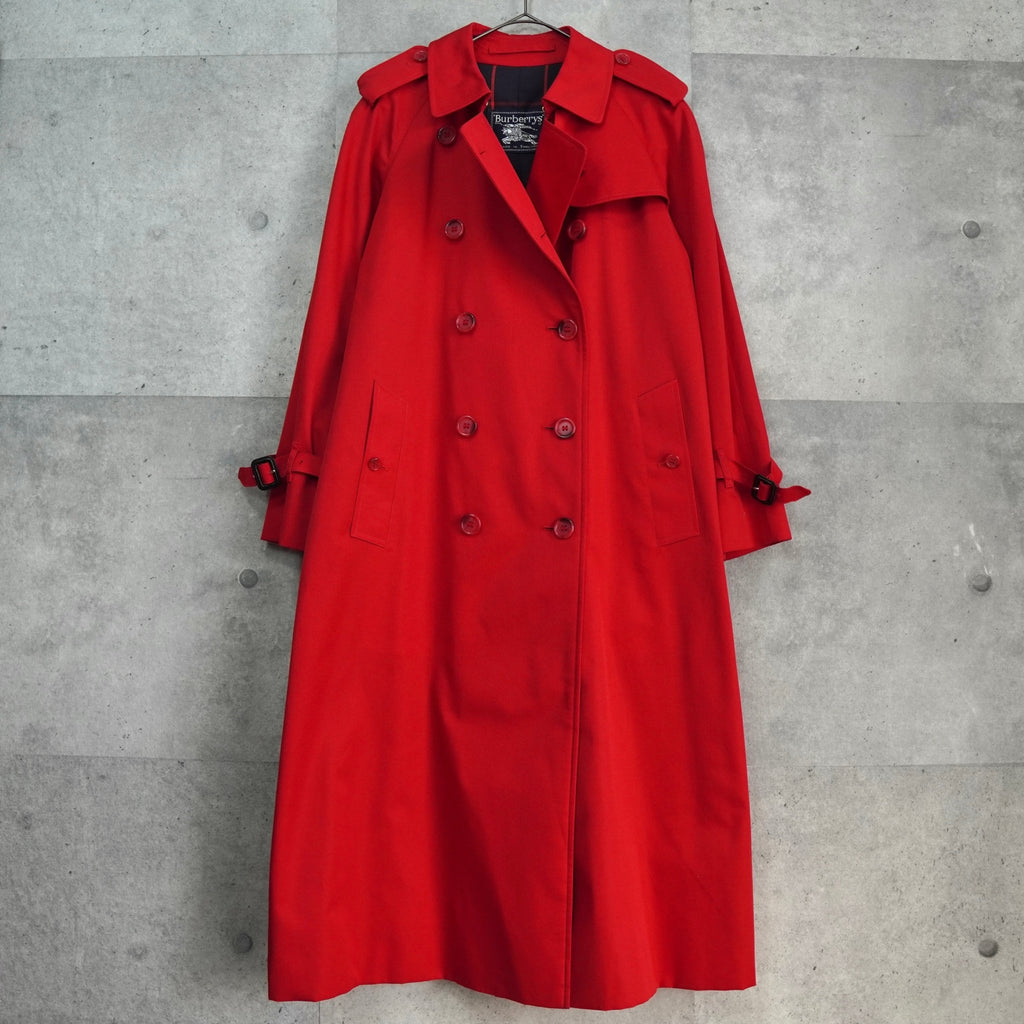 バーバリー ヴィンテージ ノバチェック裏地 トレンチコート レッド