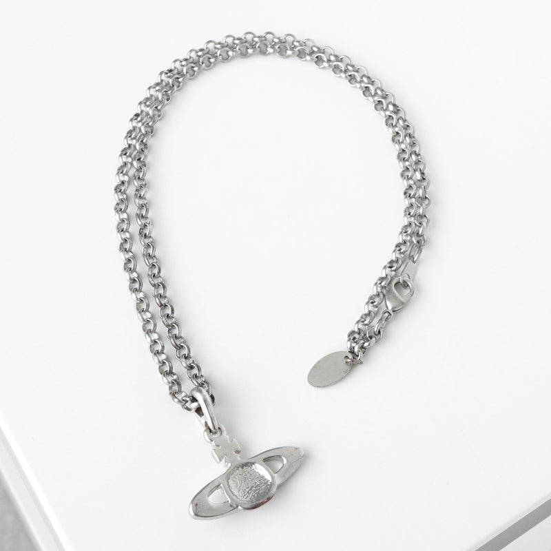 ヴィヴィアン ウエストウッド オーブ ラインストーン シルバー ネックレス 箱付き - NEWSED