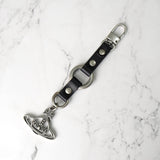 ヴィヴィアン ウエストウッド オーブ レザー キーリング チャーム キーホルダー シルバー ブラック 箱付き - NEWSED