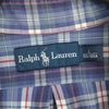 ポロ ラルフローレン ロゴ 刺繍 長袖シャツ チェック柄 ブルー