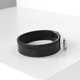 サルバトーレ フェラガモ ガンチーニ レザー ブレスレット シルバー / ブラック 箱付き - NEWSED