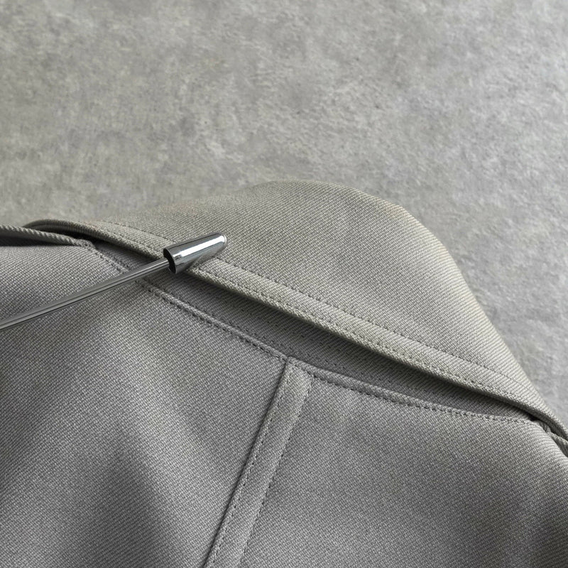 イヴ サンローラン ヴィンテージ ウール ロングコート ステンカラーコート レディース ライトグレー - NEWSED