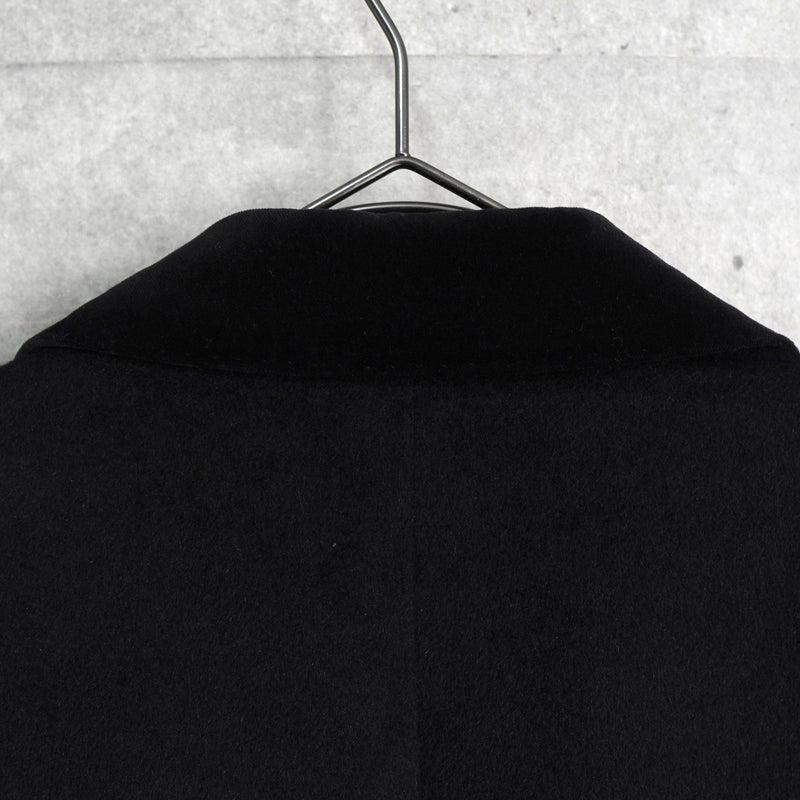 ジョンローレンスサリバン ベロア襟 アンゴラ ウール チェスターコート ブラック - NEWSED