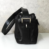 プラダ テスート ポコノ ナイロン サフィアーノレザー トライアングルロゴ ショルダーバッグ ブラック - NEWSED