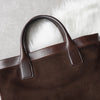 Old Gucci Sherry Line Suede and Leather Handbag in Brown