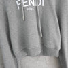 フェンディ ロゴ ショート丈 パーカー フーディー レディース グレー
