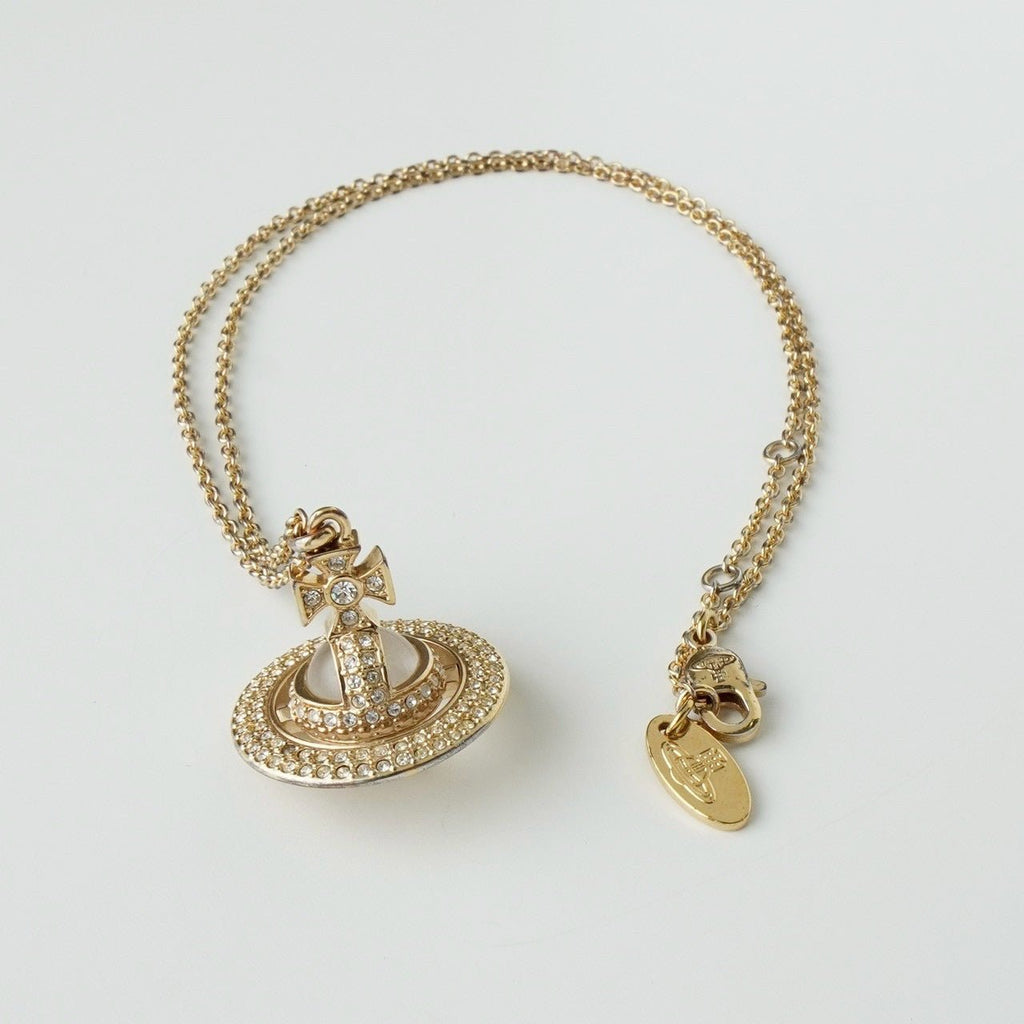 ヴィヴィアン ウエストウッド オーブ ラインストーン ネックレス ゴールド 箱付き