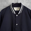 Maison Kitsune College Logo Back Logo Patch Stadium Jacket Navy/White