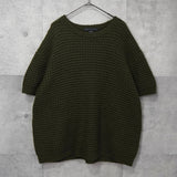 マーク バイ マークジェイコブス ワッフル編み 半袖ニット カーキ レディース - NEWSED