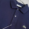 Lacoste 徽标贴片长袖 Polo 衫（海军蓝）