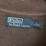 ポロ ラルフローレン ロゴ刺繍 ハーフジップ スウェット ブラウン - NEWSED