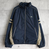 ラコステ スポーツ バイカラー ナイロンジャケット ブルゾン ロゴパッチ ネイビー/グレージュ - NEWSED