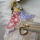 コーチ ポピー デイジー 花柄 シグネチャー キャンバス ハンドバッグ ベージュ - NEWSED