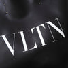 Valentino 徽标黑色皮革托特包
