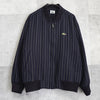 Lacoste 海军蓝徽标贴片条纹夹克