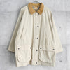 Burberry Vintage Corduroy Collar Overalls Half Coat Cotton Jacket Ivory