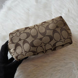 コーチ シグネチャー キャンバス ハンドバッグ ピンク ベージュ - NEWSED