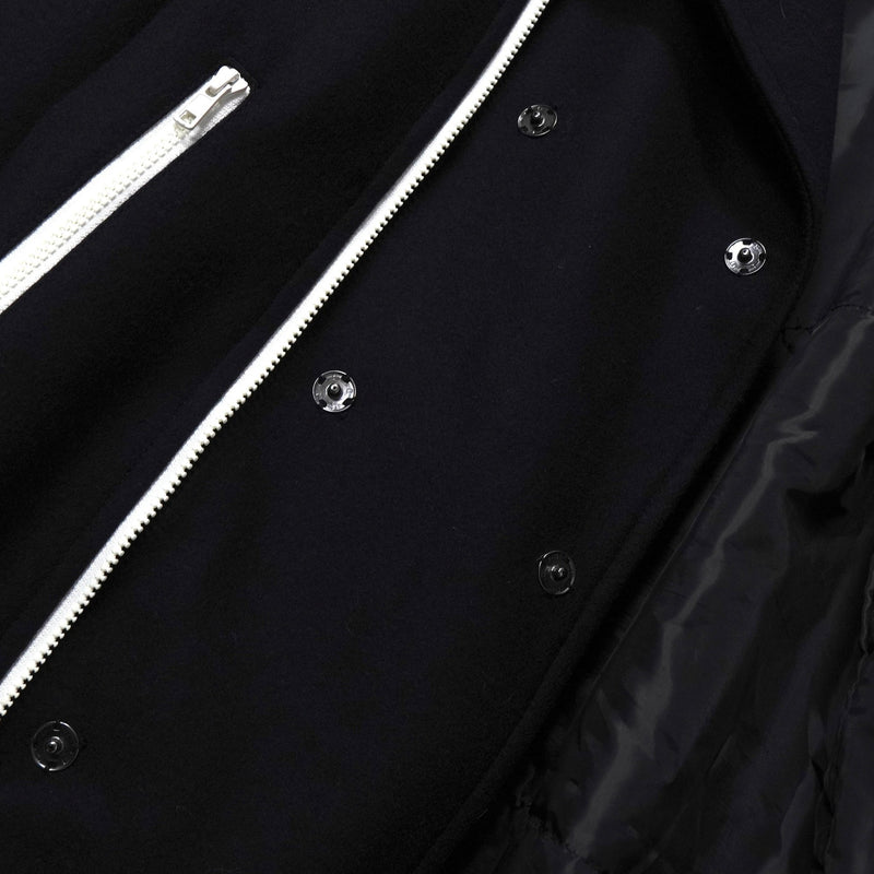 アディダス ロゴ ジッパー ウール ピーコート メンズ ブラック - NEWSED