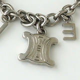 セリーヌ ヴィンテージ トリオンフ ロゴ ラインストーン チェーン ブレスレット シルバー - NEWSED