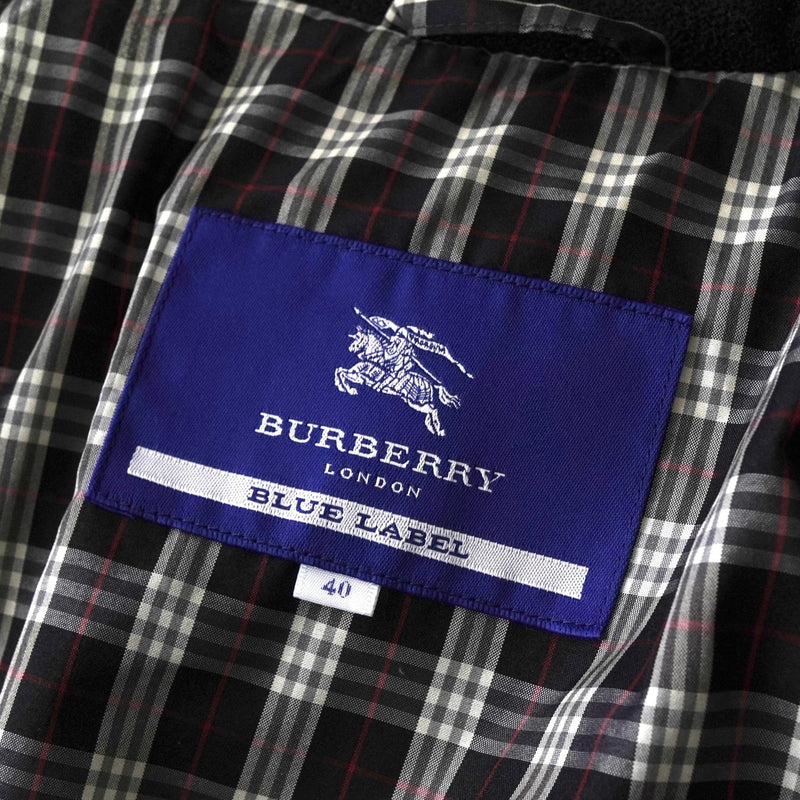 バーバリー ブルーレーベル ホースロゴ ノバチェック裏地 ロング ダウンジャケット レディース ダークブラウン - NEWSED