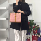 グッチ ジャッキー スエード / レザー ハンドバッグ ピンク / ベージュ - NEWSED