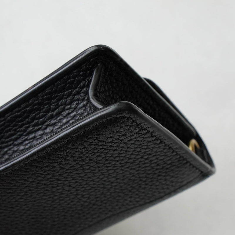 コーチ レザー チェーン ウォレットバッグ カードケース ブラック - NEWSED