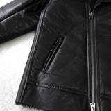 ダンケシェーン フェイクレザー ボアジャケット ライダースジャケット ブラック メンズ - NEWSED
