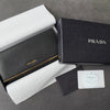 Prada Saffiano Leather Bi-fold Long Wallet Gold Black Guarantee Card Box Included