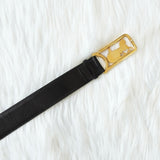 セリーヌ ヴィンテージ 輪馬車 サルキー レザー ベルト ブラック レディース - NEWSED