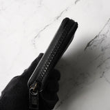 メゾン マルジェラ 四つタグ レザー ラウンドジップ コンパクトウォレット ブラック - NEWSED