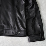 ポリス ラムレザー シングル ライダースジャケット レザージャケット ブラック メンズ タグ付き未使用品 - NEWSED