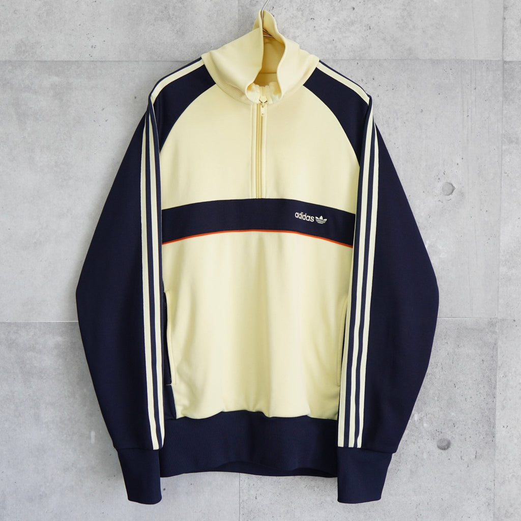 アディダス トラックジャケット ロゴ刺繍 レモンイエロー/ネイビー