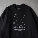 メゾンマルジェラ ロゴ 刺繍 ショート丈 スウェット ブラック レディース - NEWSED