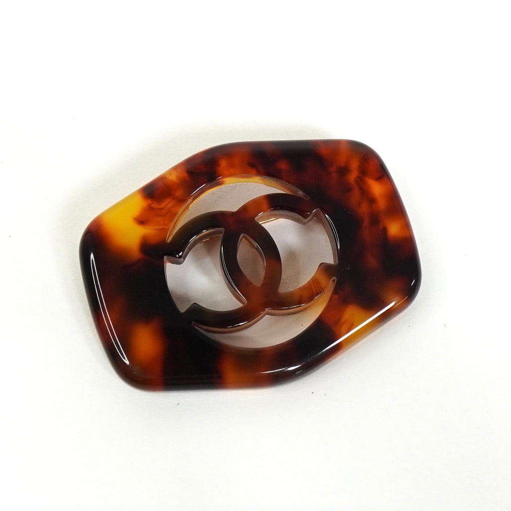 シャネル ココマーク べっ甲 ブローチ ブラウン