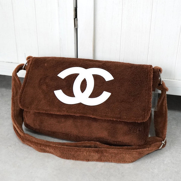 未使用品✨パイル生地ショルダーバッグ　ノベルティ ココマーク　ブラウン シャネル ココマーク パイル地 ノベルティ ショルダーバッグ