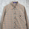 バーバリーズ ブルーレーベル ホースロゴ 刺繍 ノバチェック 長袖シャツ ベージュ レディース
