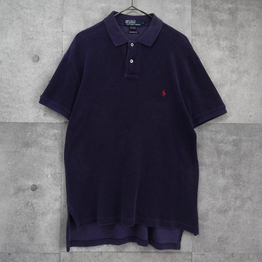 Polo Ralph Lauren 徽标毛圈布短袖 Polo 衫（海军蓝）
