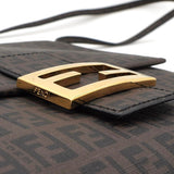 フェンディ ズッカ キャンバス/レザー ショルダーバッグ ブラウン - NEWSED