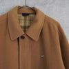 ラコステ メタルロゴバッジ ウールコート チェスターコート チェック柄裏地 キャメル