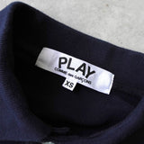 プレイ コムデギャルソン ハートロゴ 半袖ポロシャツ ブラック - NEWSED