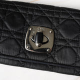 クリスチャン ディオール カナージュ ターンロック ナイロン / レザー 長財布 ブラック レディース - NEWSED