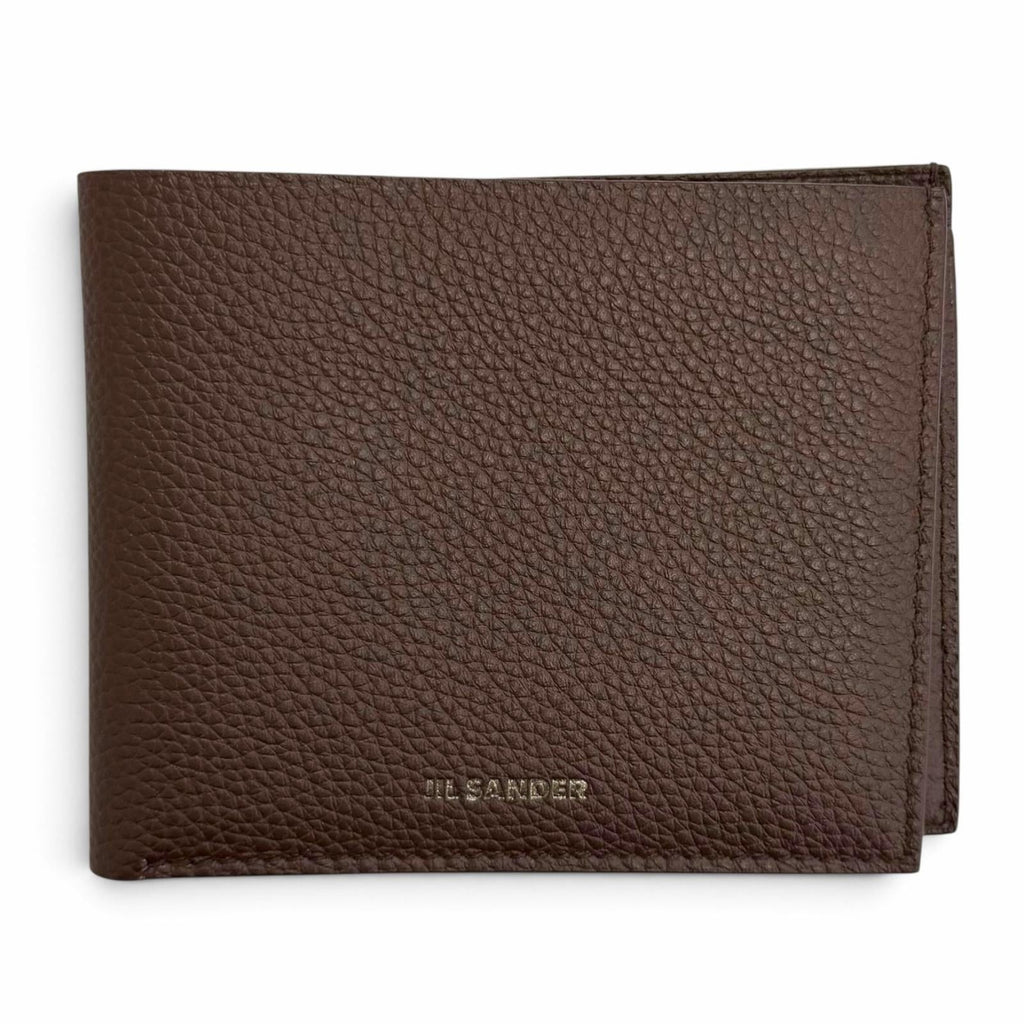 ジルサンダー ジップポケット ウォレット ロゴ 二つ折り財布 ダークブラウン レディース 未使用品