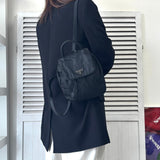 プラダ ポコノ テスート ナイロン ミニリュックサック トライアングルロゴ ブラック - NEWSED