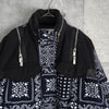 サカイ × レインスプーナー バンダナ柄 ジッパー ダウンジャケット ネイビー / ブラック