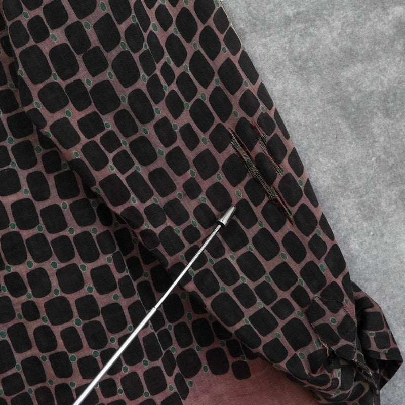 ドリス ヴァンノッテン シルク 総柄 長袖シャツ ブラウン - NEWSED