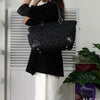 CHANEL Coco Mark Paris-New York Line 黑色绗缝尼龙/皮革托特包