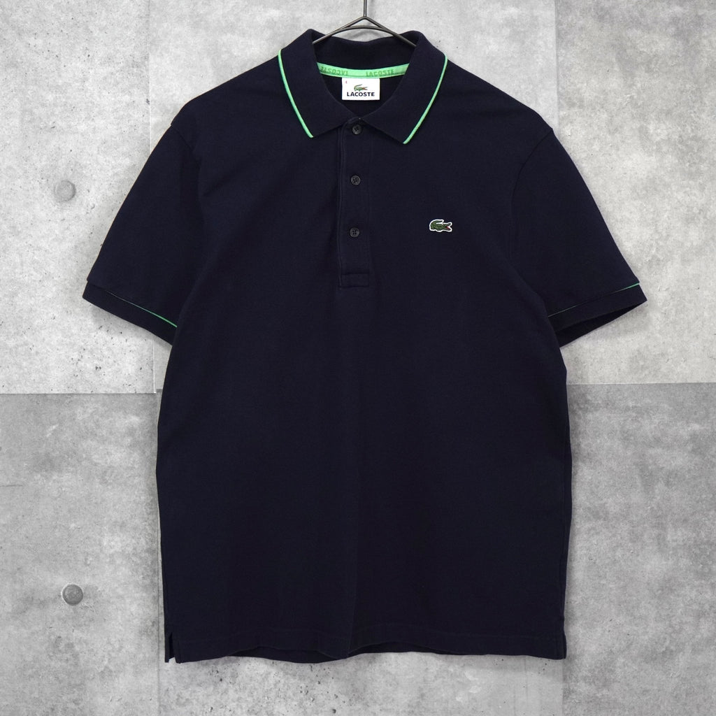 Lacoste 徽标贴片海军蓝短袖 Polo 衫