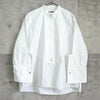 Jil Sander Mao Collar Long Sleeve Shirt in White
