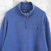 Polo Ralph Lauren 徽标刺绣蓝色半拉链运动衫